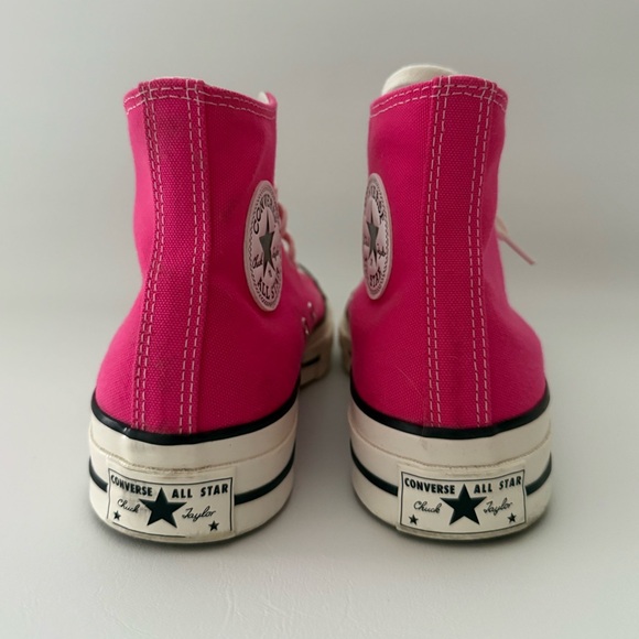 Converse High Top Sneakers Hot Pink Womens Size 8 - Picture 4 of 5